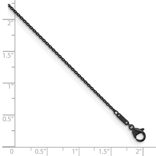 1.4 mm 16" Black Steel Cable Chain
