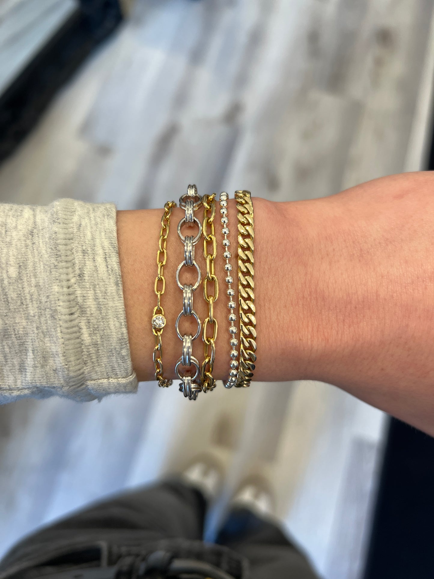 Silver Oval Link Bracelet