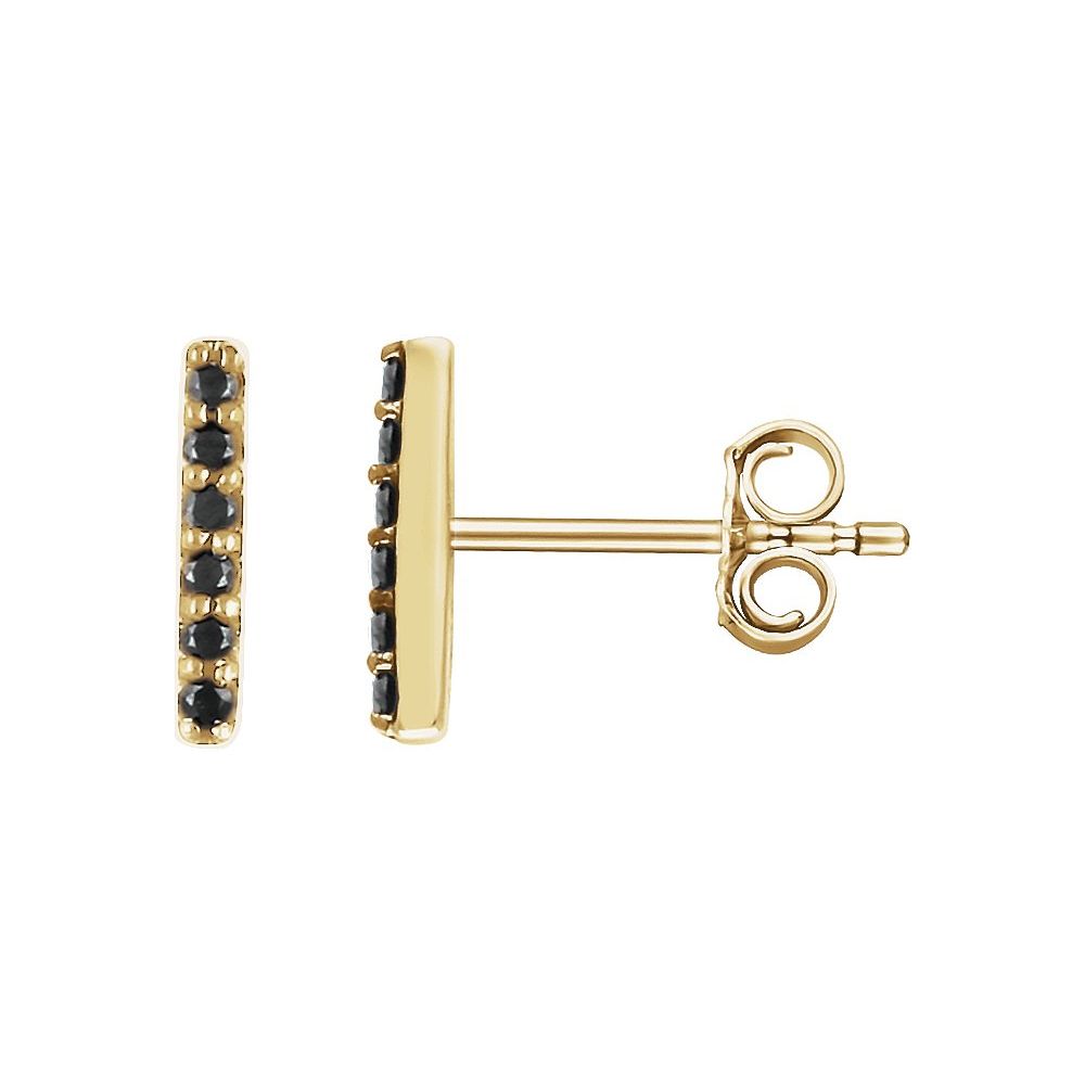Black Diamond Bar Earrings