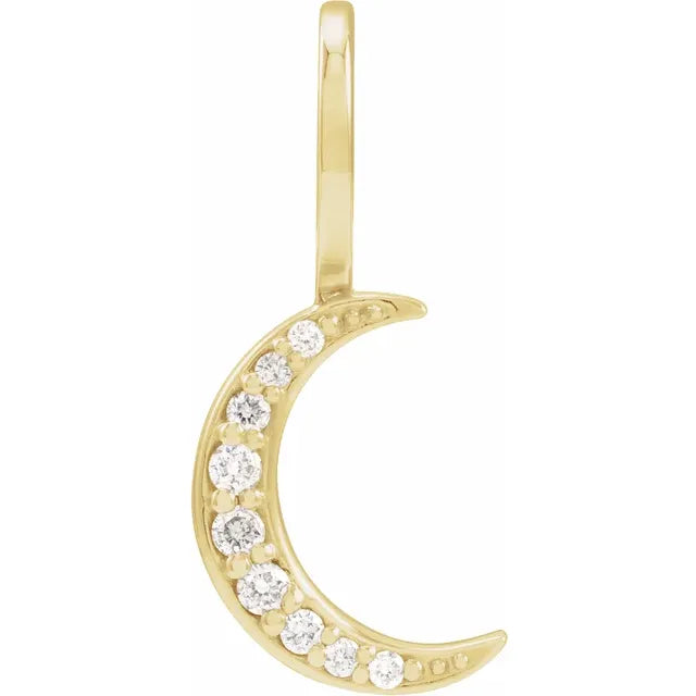 Diamond Crescent Moon Charm