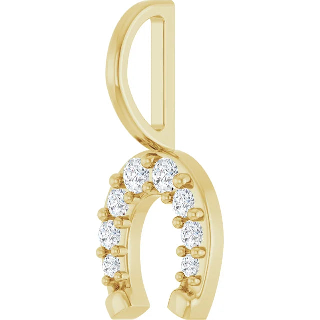 Diamond Horseshoe Charm