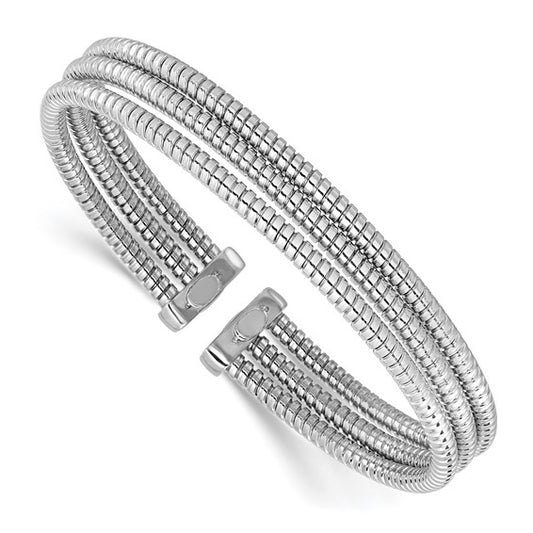 Three Row Wrapped Cuff Bangle