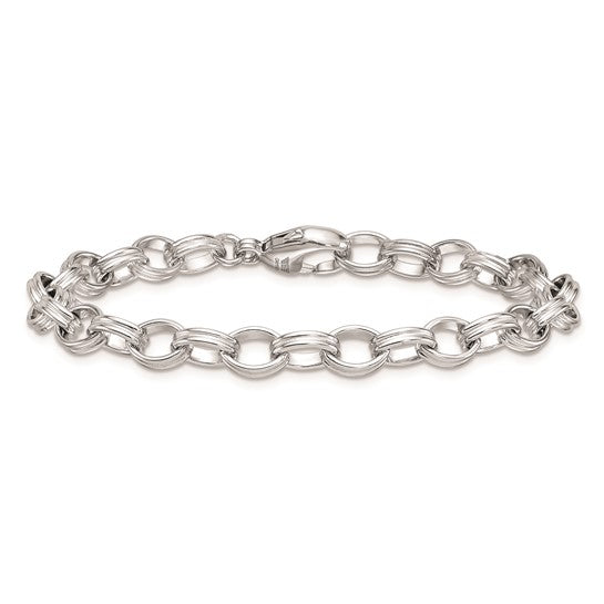 Silver Oval Link Bracelet