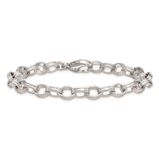Silver Oval Link Bracelet