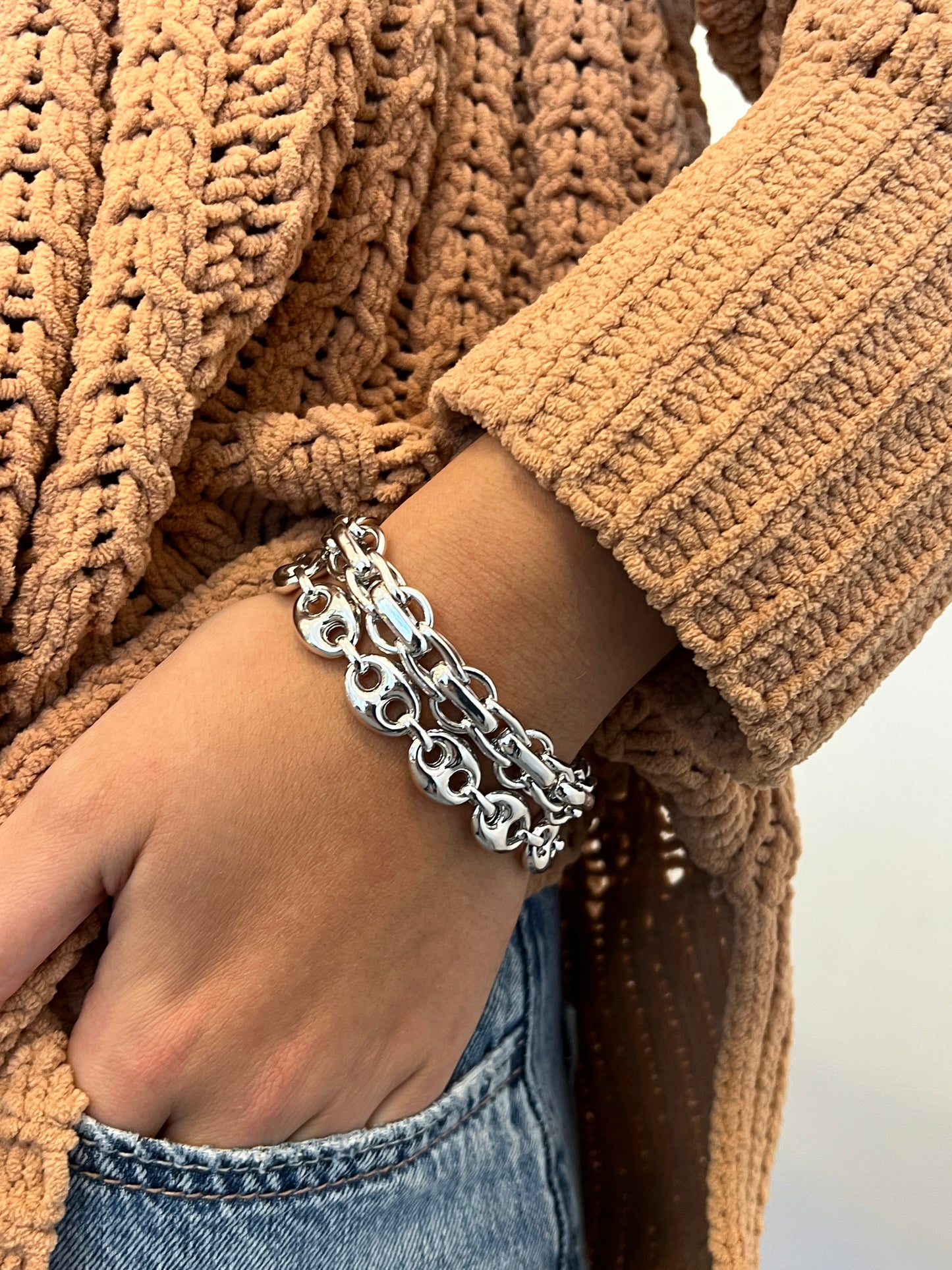 Silver Fancy Link Bracelet