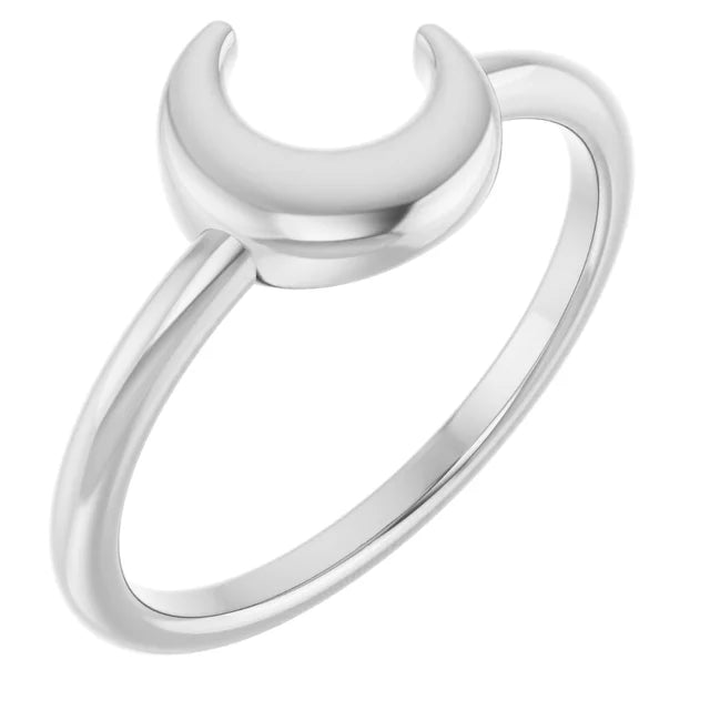 Silver Crescent Moon Ring