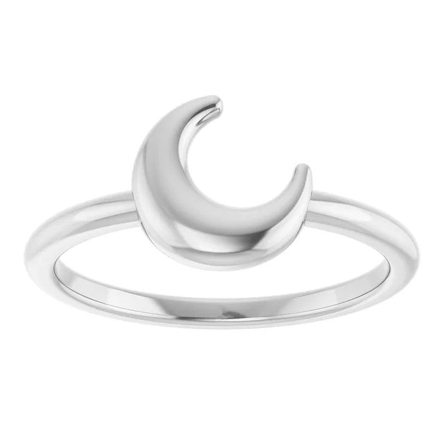 Silver Crescent Moon Ring