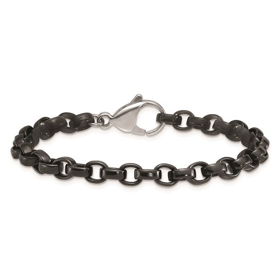 Black Rolo Chain Bracelet