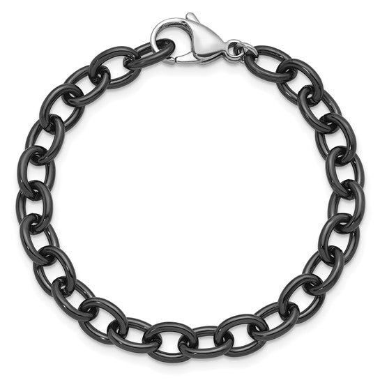 Black Oval Link Bracelet