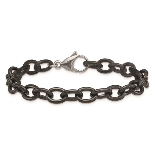 Black Oval Link Bracelet