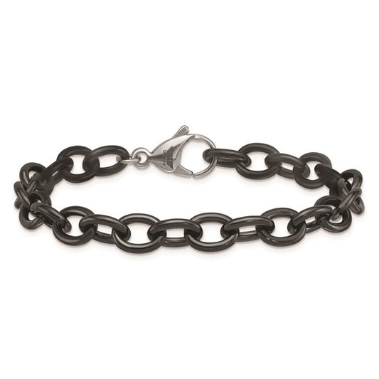 Black Oval Link Bracelet
