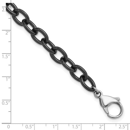 Black Oval Link Bracelet