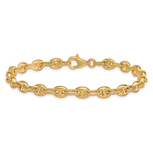 Gold Puffed Mariner Bracelet