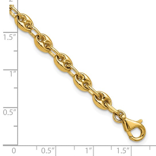 Gold Puffed Mariner Bracelet