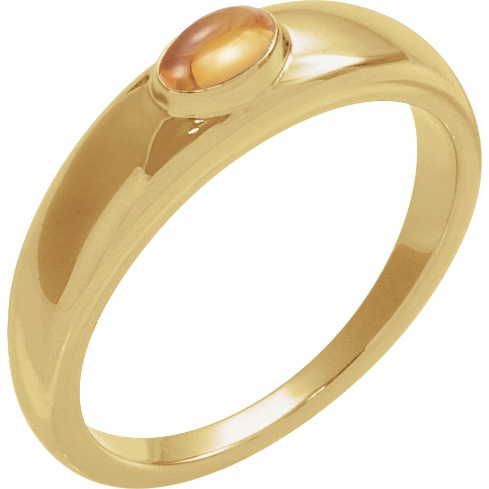 Yellow Citrine Dome Ring