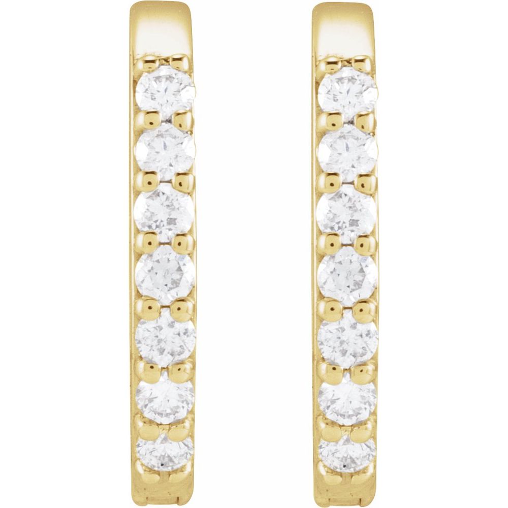 Diamond Oval Hinged Hoops