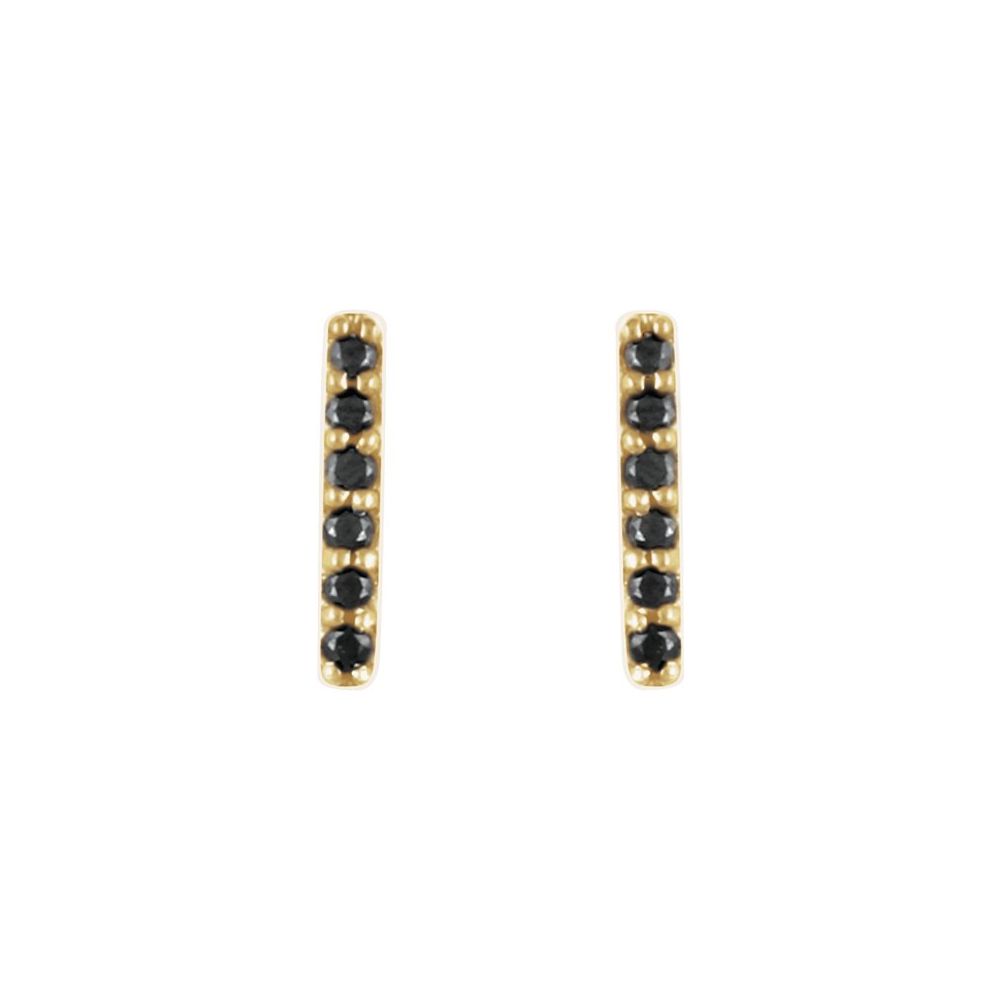 Black Diamond Bar Earrings