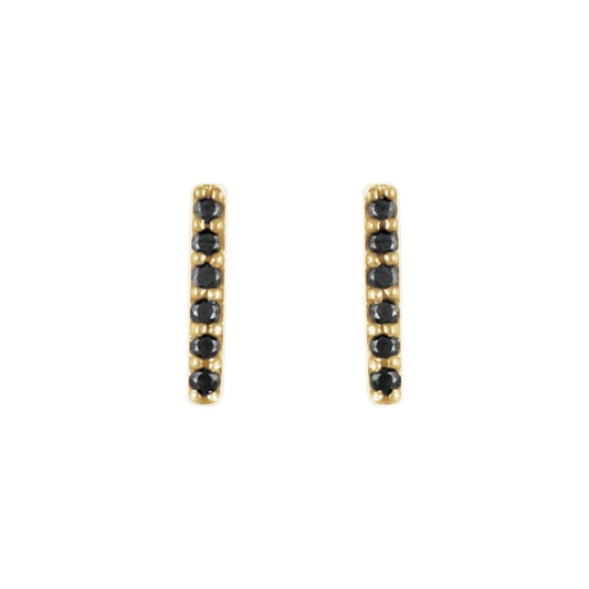 Black Diamond Bar Earrings