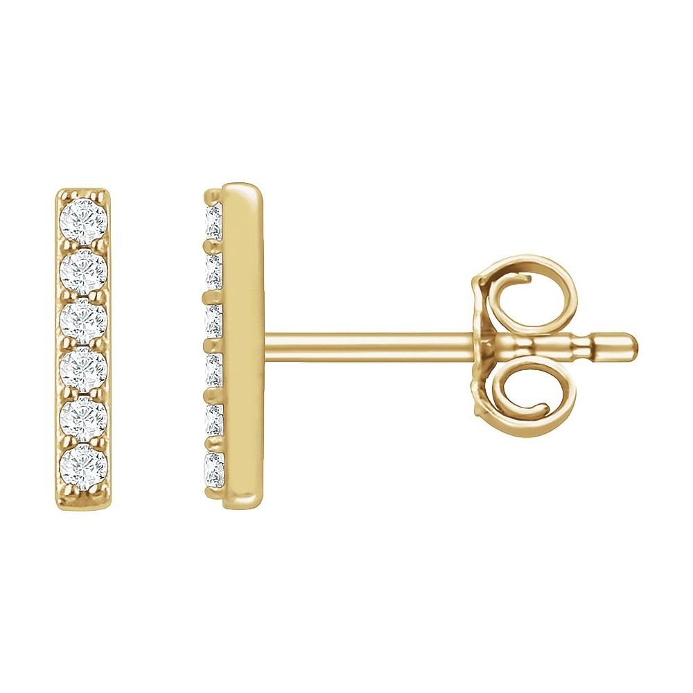 White Diamond Bar Earrings