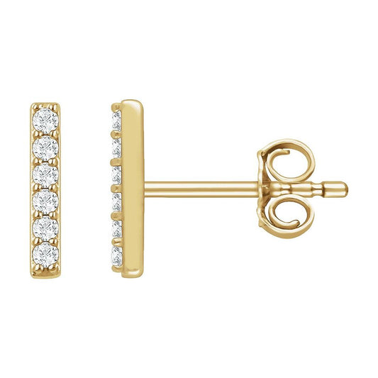 White Diamond Bar Earrings