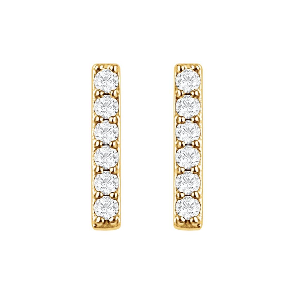 White Diamond Bar Earrings
