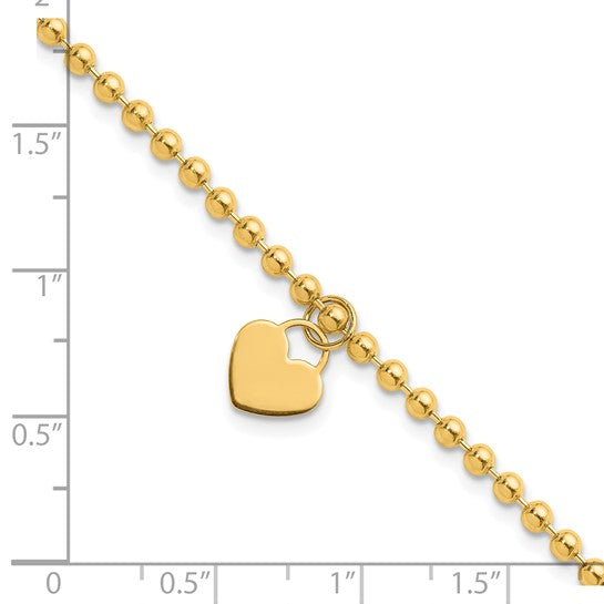 Heart Charm Beaded Bracelet