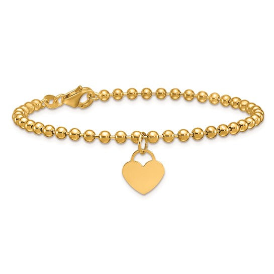 Heart Charm Beaded Bracelet