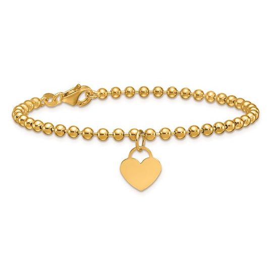 Heart Charm Beaded Bracelet